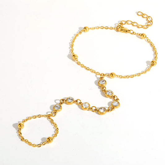 Βραχιόλι Lumiere Hand Chain, κοντινή λήψη ζιργκόν