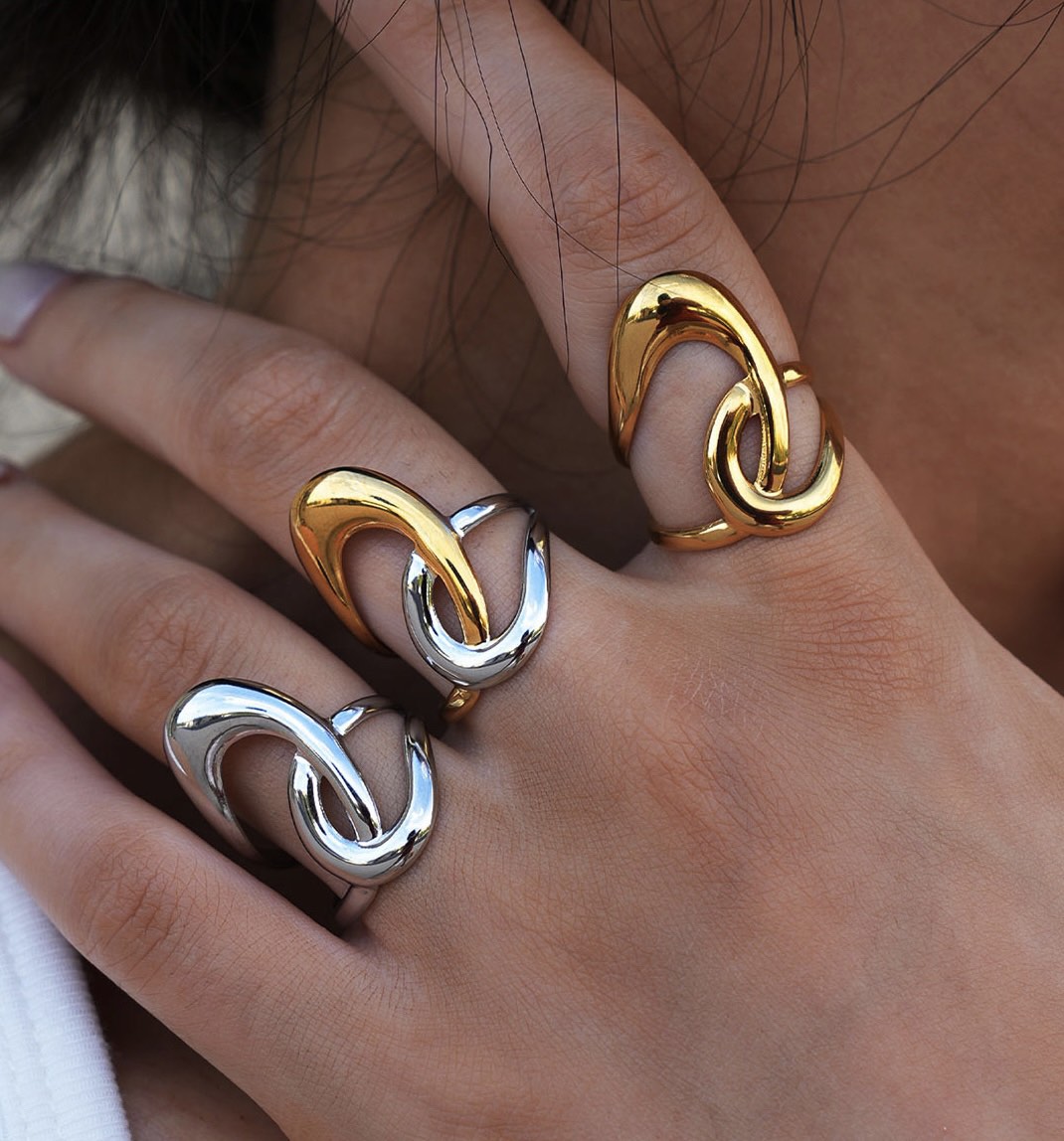Δαχτυλίδι Livia thumb ring χρυσό, επιχρυσωμένο 18Κ