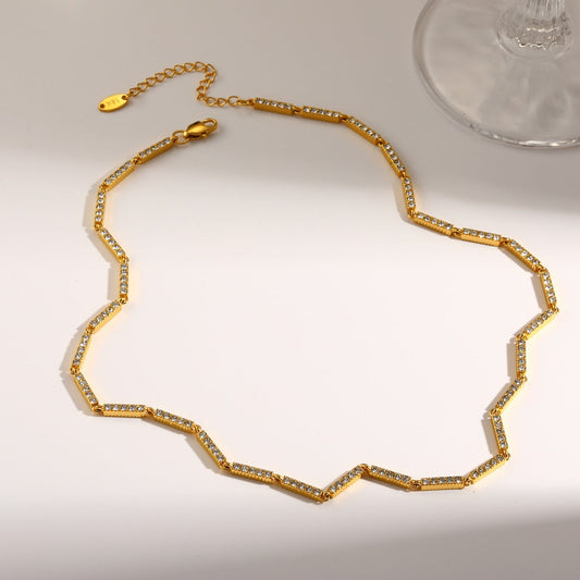Κολιέ Alena choker, αλυσίδα tennis, κοντινή λήψη