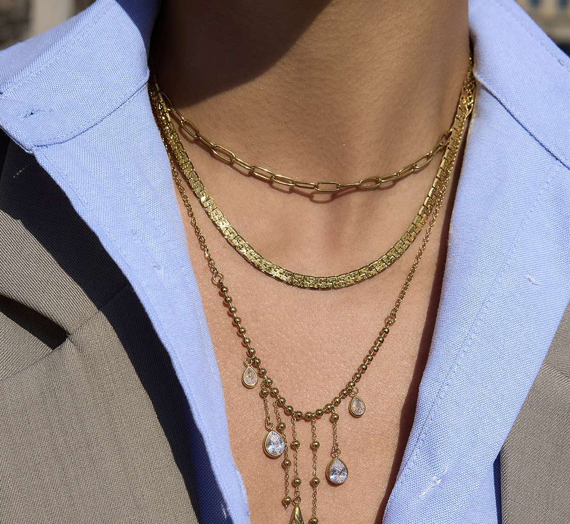 Κολιέ Solene Chain, κοντινή λήψη επίστρωσης PVD